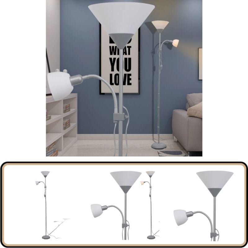 Stehlampe Grau - Stehlampe - Moderne Beleuchtung - Wohnzimmer Dekoration - led Stehlampe - Leselampe