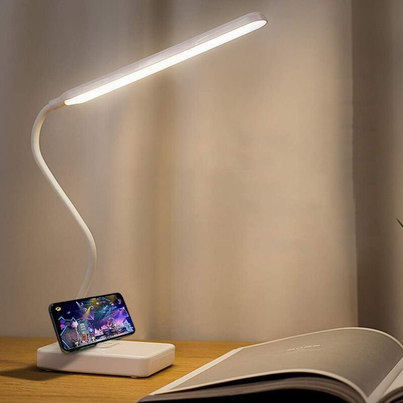 Lampe Bureau LED Sans Fil Rechargeable USB 2000 mAh Contrôle Tactile 3 Couleurs 6 Luminosités Portable