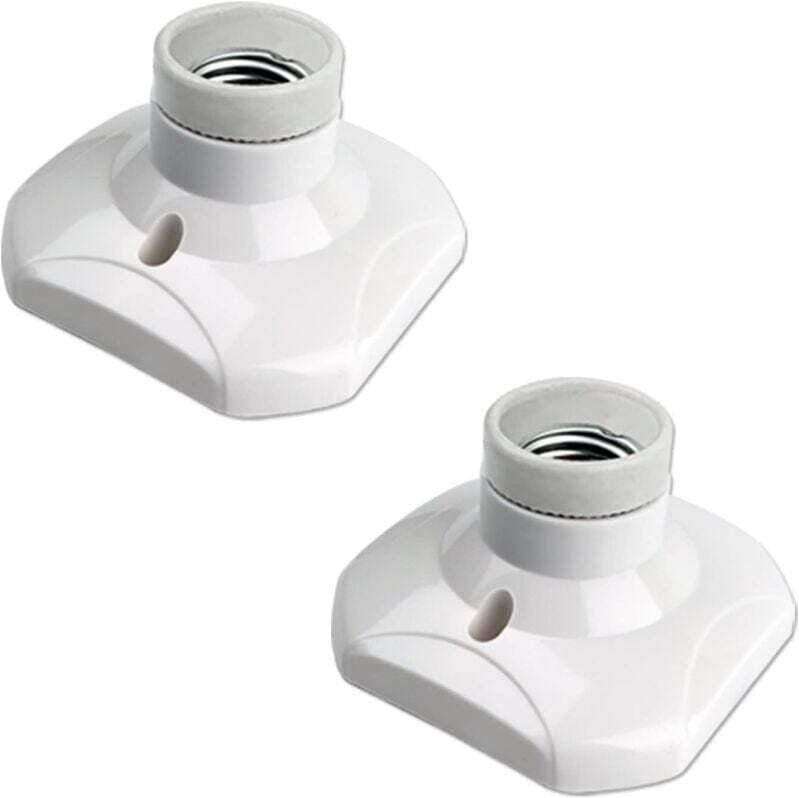 E27-Schraubfassung für Deckenleuchten (2er-Pack) für Wand- und LED-Lampen, 230 V Wechselstrom, Kunststoffsockel, geeigne...