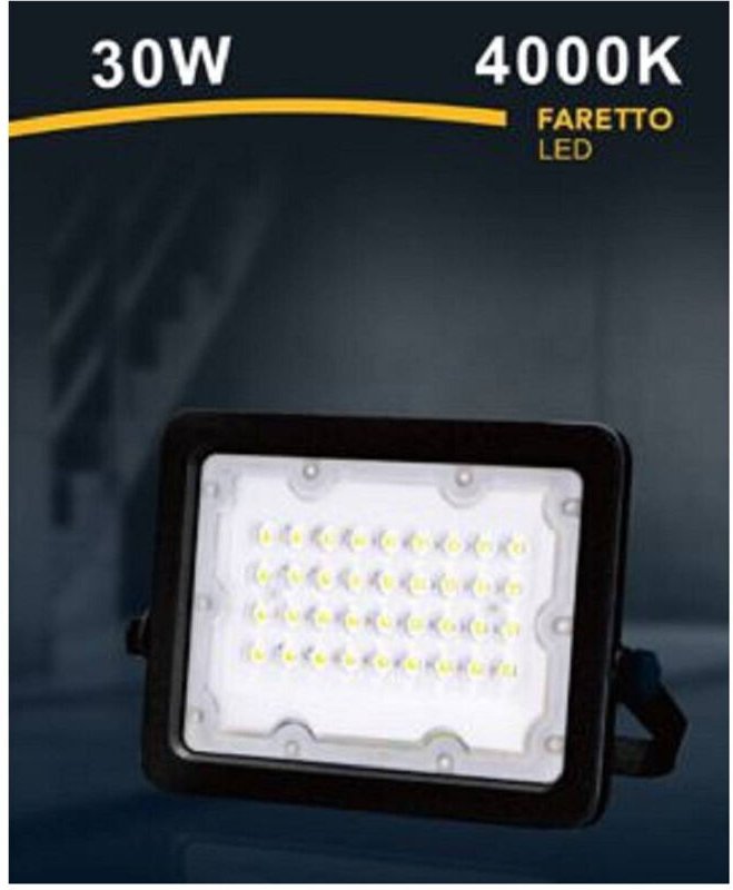 Thumbnail - Trade Shop Traesio - Trade Shop - LED-Strahler, externer Strahler, schwarz, 30 w, IP65, Licht 6500 k, 4000 k, 3000 k, FS...