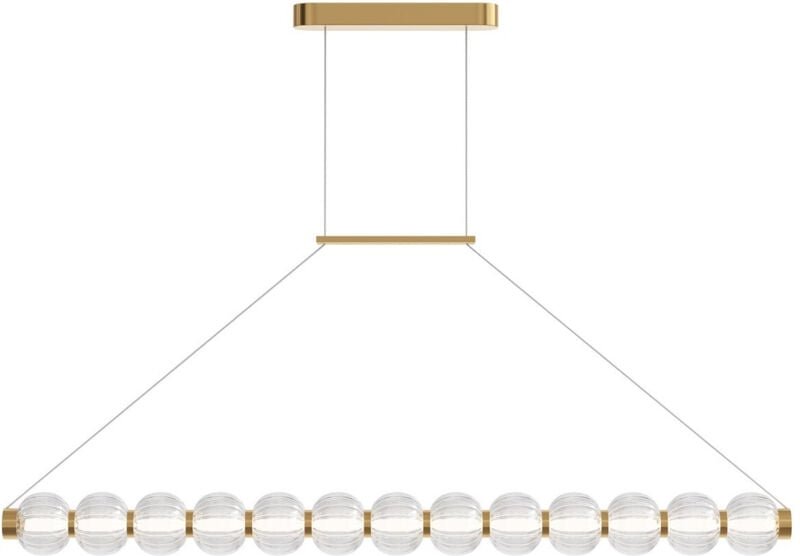 Maytoni Amulet Moderne Bar-Hängeleuchte, Deckenleuchte, Gold, 3000 K, 1050 lm, Glasschirm