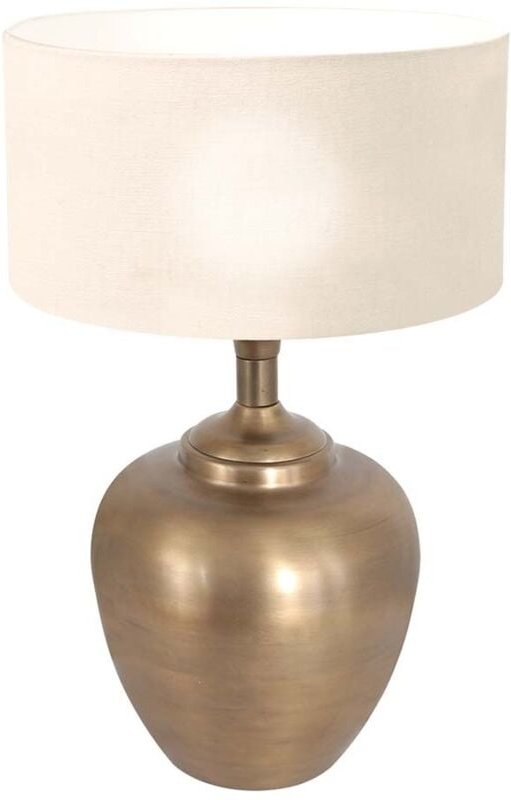 Tischlampe - Brass - bronze - leinen metall - ø 40cm - Steinhauer