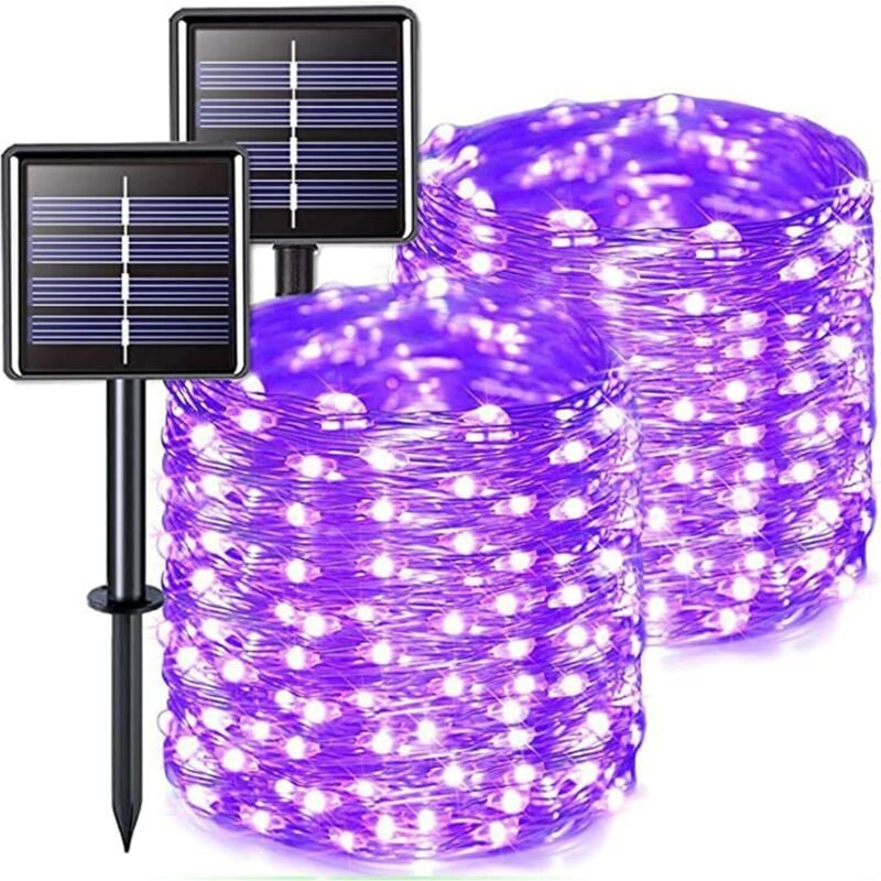 2er-Set Solar-Lichterkette für den Außenbereich, 12 100 LEDs, wasserdichte Outdoor-Solar-Lichterkette, 8 Modi, IP65-Schu...