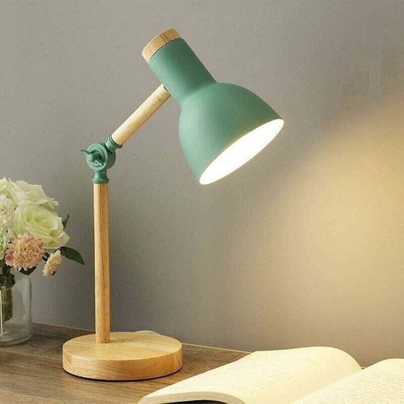 Nordische Tischlampe Schlafzimmer Nachttischlampe Kinder Augenschutz Leselampe Verstellbare Schreibtischlampe Led E27 Ar...