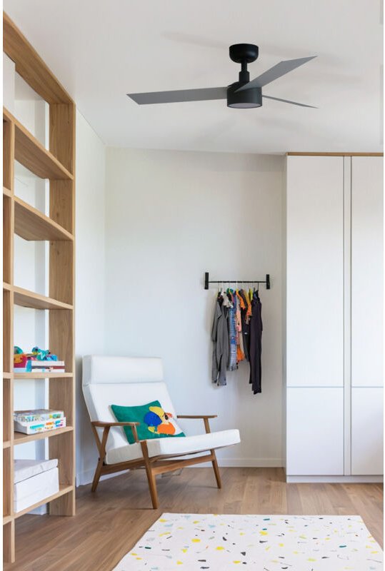 Faro Cruiser Kleiner Deckenventilator mit 3 Flügeln, Mattschwarz, Aluminium, mit Licht 2700 – 4000 – 6500 K, Tuya Smart ...