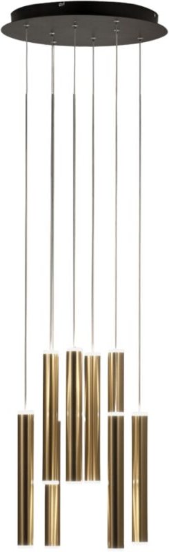 Fabas Luce Prado runde Pendelleuchte mit 8 Lichtern – 52 w dimmbare led – runde Deckenrosette aus Messing