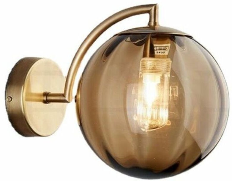 Neu Nordic Moderne Wand Lampe Ø15CM Bernstein Glas Ball Wand Lampe Wandleuchte Leuchte Metall Halterung Wand Lampe (Bern...