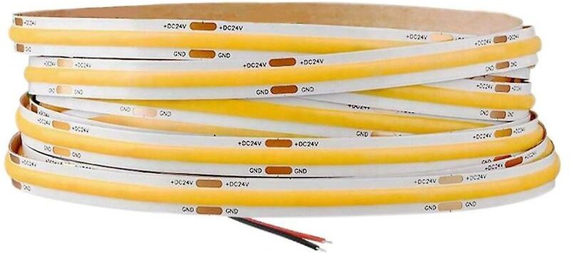Woosien - 320 led 8 mm 12 v Cob LED-Streifen Licht Ra90 5 m flexible Streifenleiste LED-Streifen Naturweiß 4000 k für Be...
