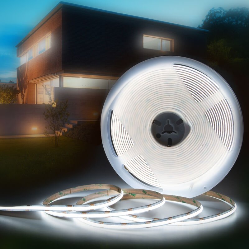 HEXIM COB LED Strip selbstklebend 1-15 Meter LED Streifen IP20/65 3000K-6000K CCT RGB: K - Kaltweiß - 6000k, 4.5 Meter