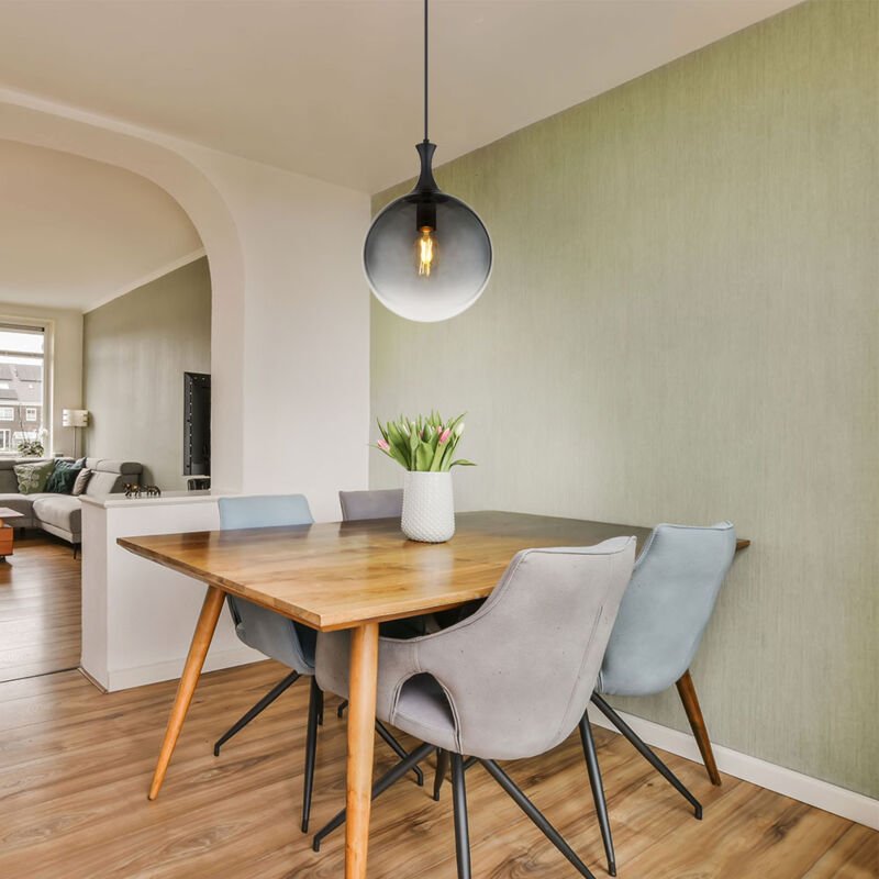 Globo - Hängelampe Pendellampe Esstischleuchte Glaskugel rauch Wohnzimmerlampe h 141 cm