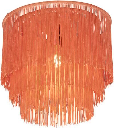 Orientalische Deckenlampe goldrosa Schirm mit Fransen - Franxa