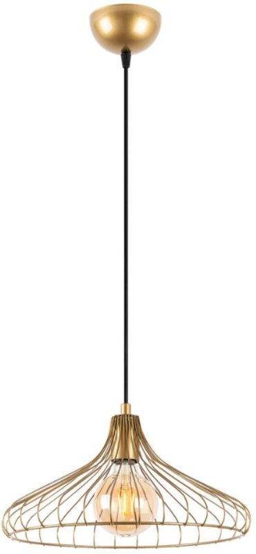 Hängelampe aus Draht in Gold LILA