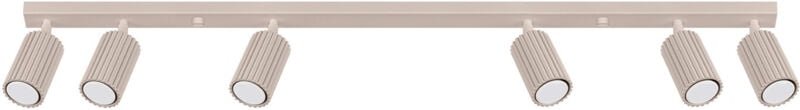 Moderne Deckenleuchte, Taupe-Streifen, 117 cm, bewegliche Rippenstrahler, 6xGU10 10W, KARBON, Sollux Lighting