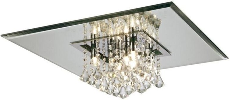 Inspired Diyas - Starda - Flush Ceiling Square 8 Light G9 Chrom poliert, Kristall