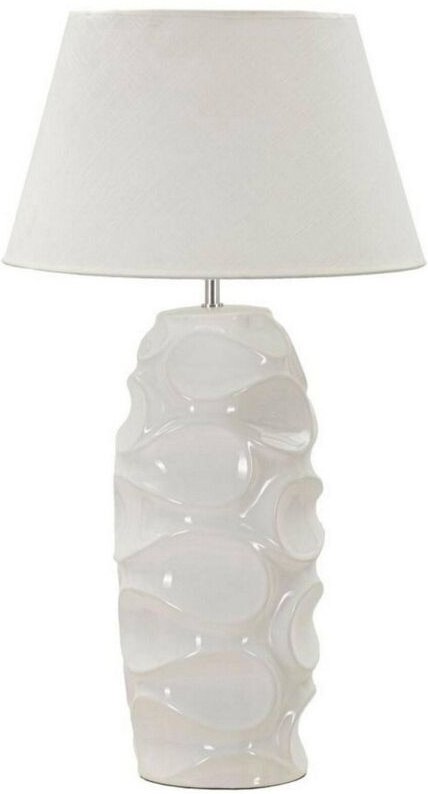 Tischlampe Stencil, Schreibtischleuchte, Büroleuchte, Arbeitslampe, Weiß, 45x45 h83 cm - Dmora