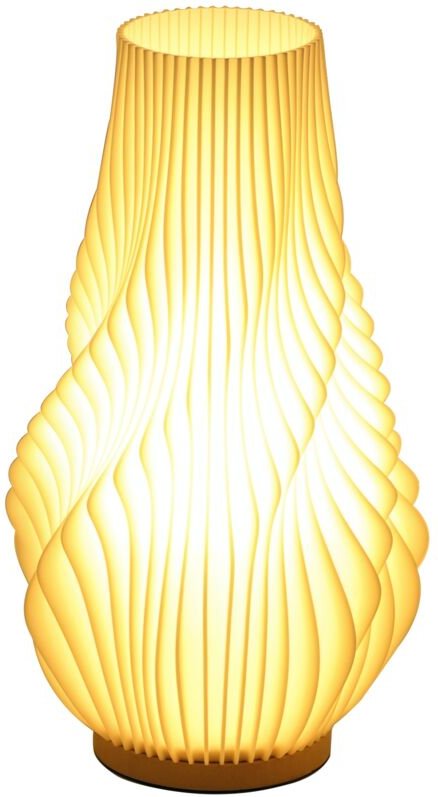 Smart Tischlampe mit App-Steuerung, Alexa-kompatibel, Kunststoff, Holz, Weiß