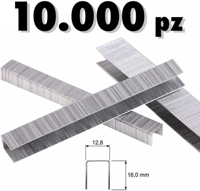 Trade Shop Traesio - Trade Shop - Klammern Metallklammern 10000 Stück Druckluftklammern 12,8 x 12 mm 8016 -