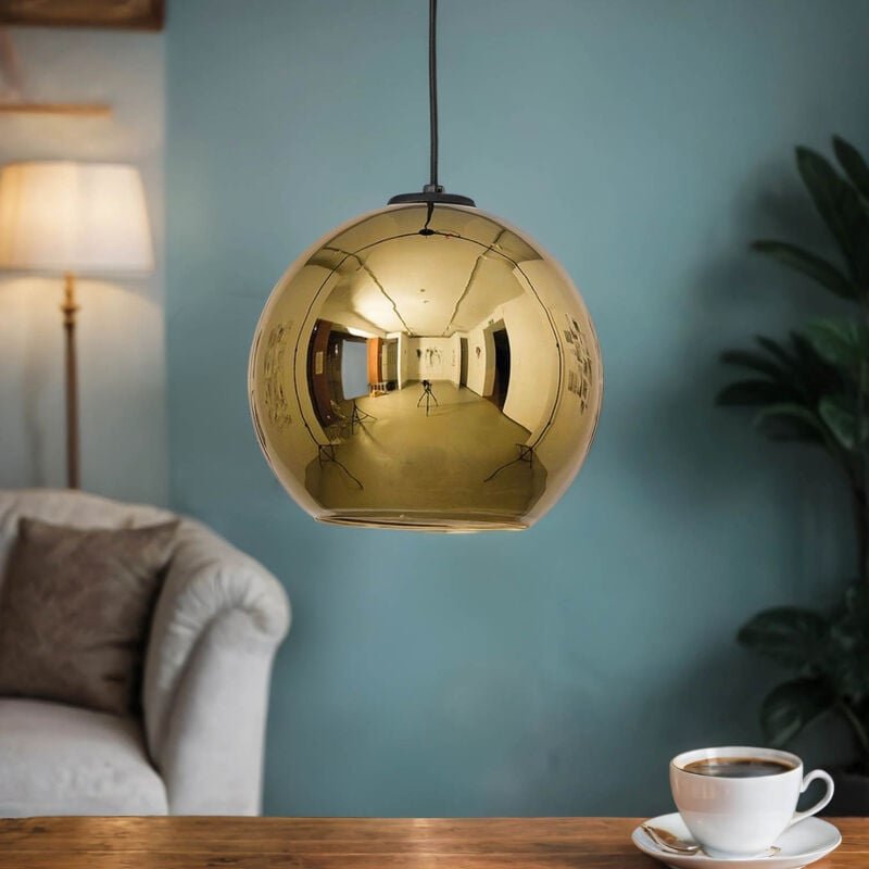 Hängelampe Gold Kugel Decke Esstisch Leuchte jara