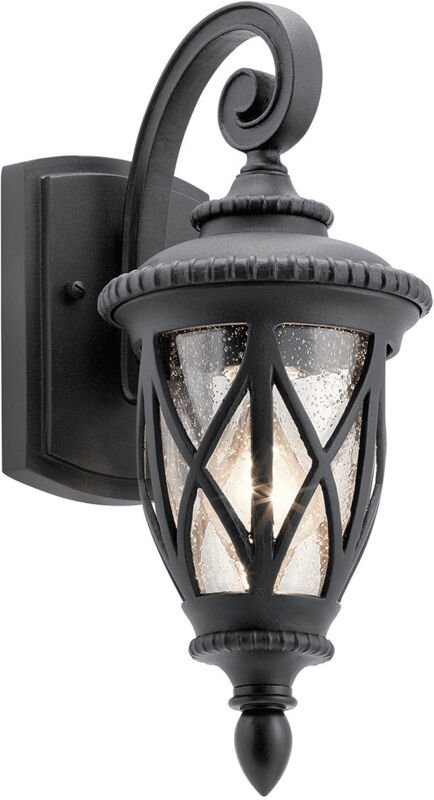 Admirals Cove Outdoor 1 Lichtwandlaterne, strukturiertes Schwarz, IP44, E27 - Elstead