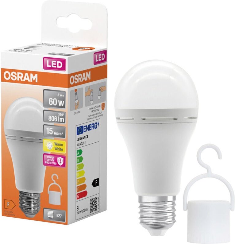 Osram - homelighting 4099854190087 Akkubetriebenes LED-Leuchtmittel eek f (a - g) E27 Glühlampenform 8