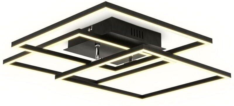 B.k.licht - Deckenlampe 57x57 cm - 40W, 4000lm, led, warmweiß, schwarz