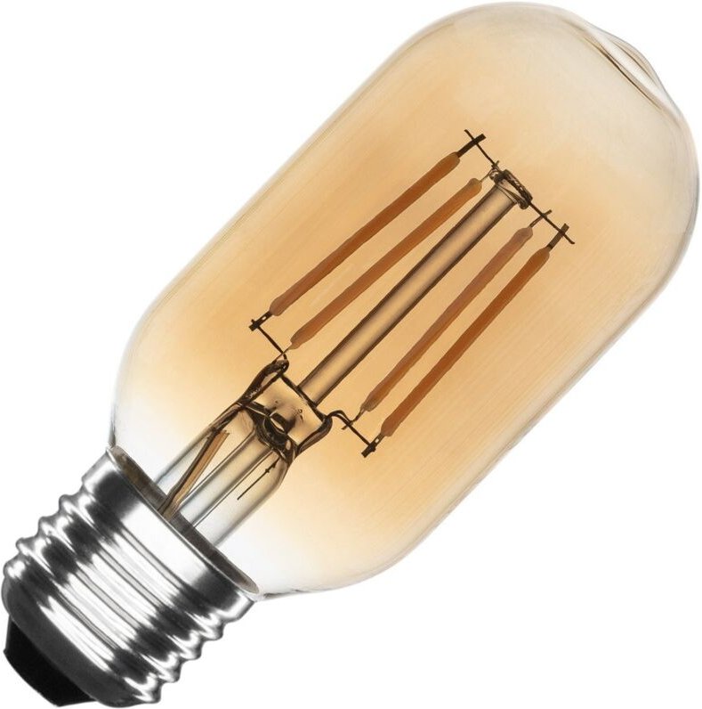 Efectoled - LED-Glühbirne Filament E27 4W 470 lm Dimmbar T45 Gold No Flicker 2700K Warmweiß