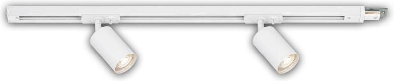 Briloner Rail Schienensystem, Erweiterungsset, 2x GU10 Spots, Schwenkbar, Drehbar, Weiß, 0,75 m
