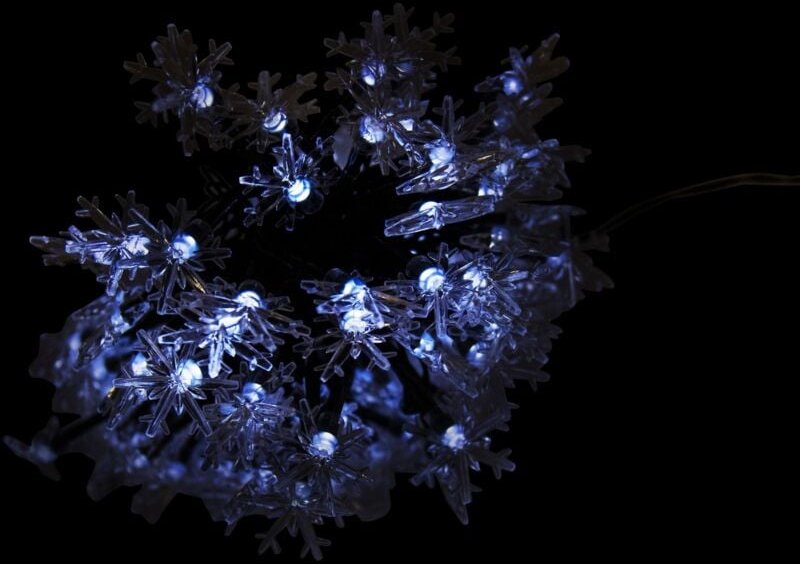 Solar-Girlande Schneeflocke kaltweiß Werka Pro 12 m