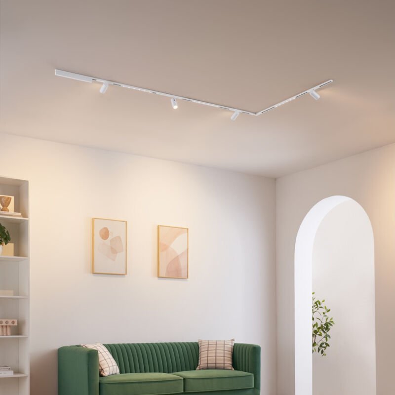 Magnetschienensystem weiß 3 m 4 Spots und 3 Profile LED 46W - Lyne