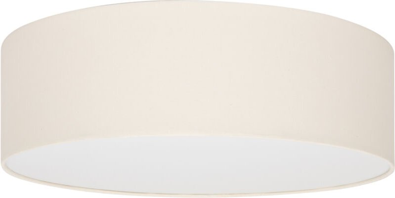 Cremefarbene Deckenleuchte 40 cm TONDO, Stoffschirm aus Plexiglas, 2xE27