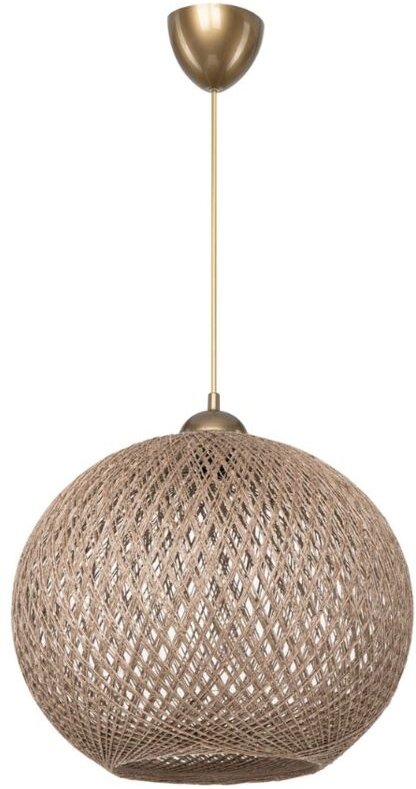 Deckenlampe Yumak MDL4746 mit Schirm aus beigem Seil H65xL35