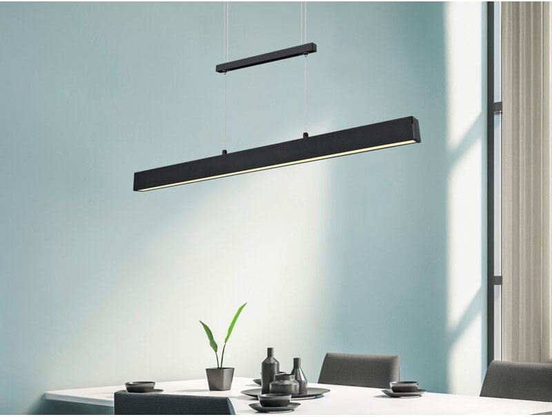 Reality Leuchten LED Pendelleuchte Paros schwarz matt Switch Dimmer Pendelleuchte