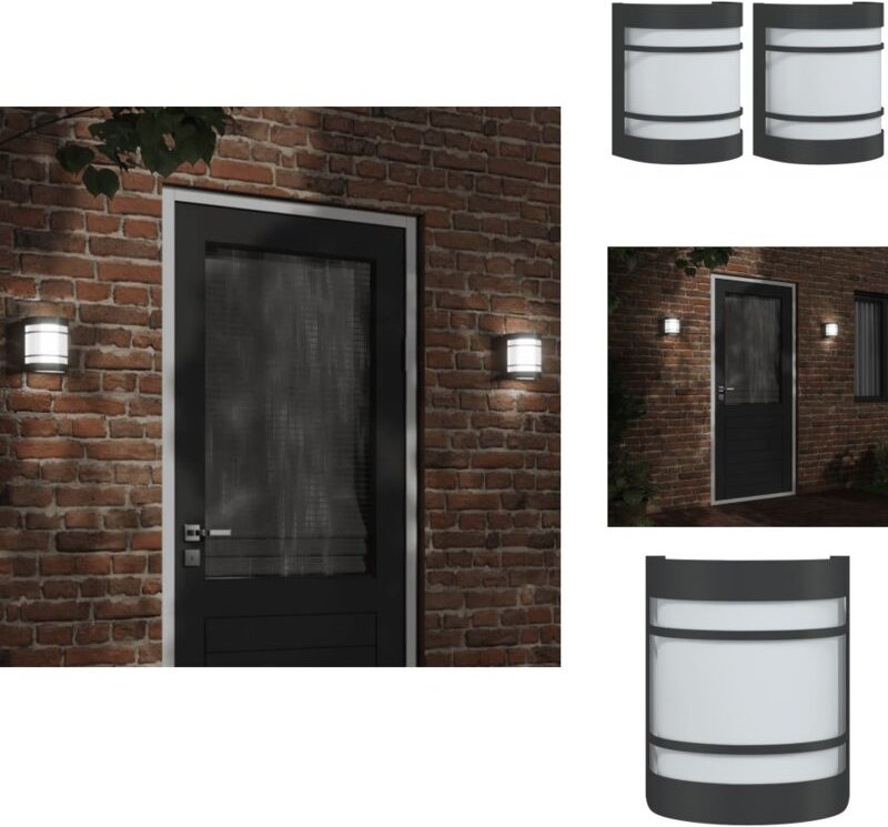 Außenwandleuchten 2 Stk. Schwarz Edelstahl - Outdoor-Beleuchtung - Wandleuchte - Gartenleuchte - Edelstahlleuchte - LED-...