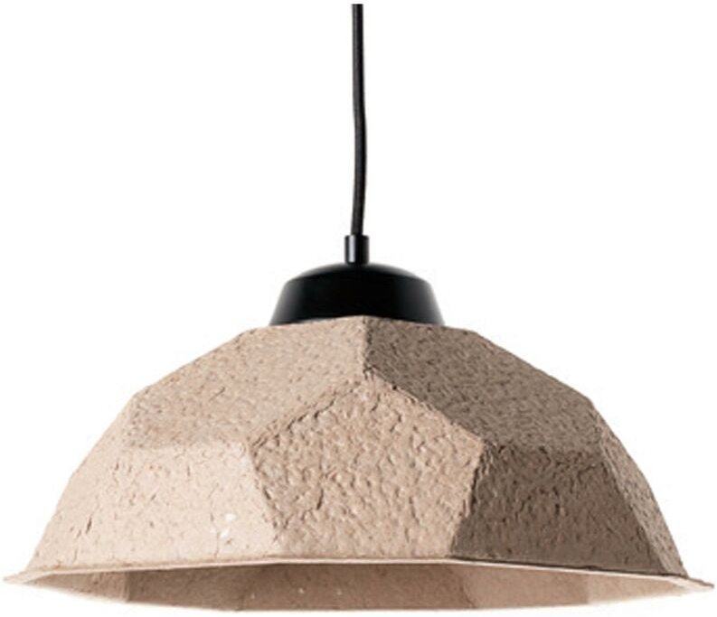 Egg - Pendelleuchte aus schwarzem Recyclingkarton