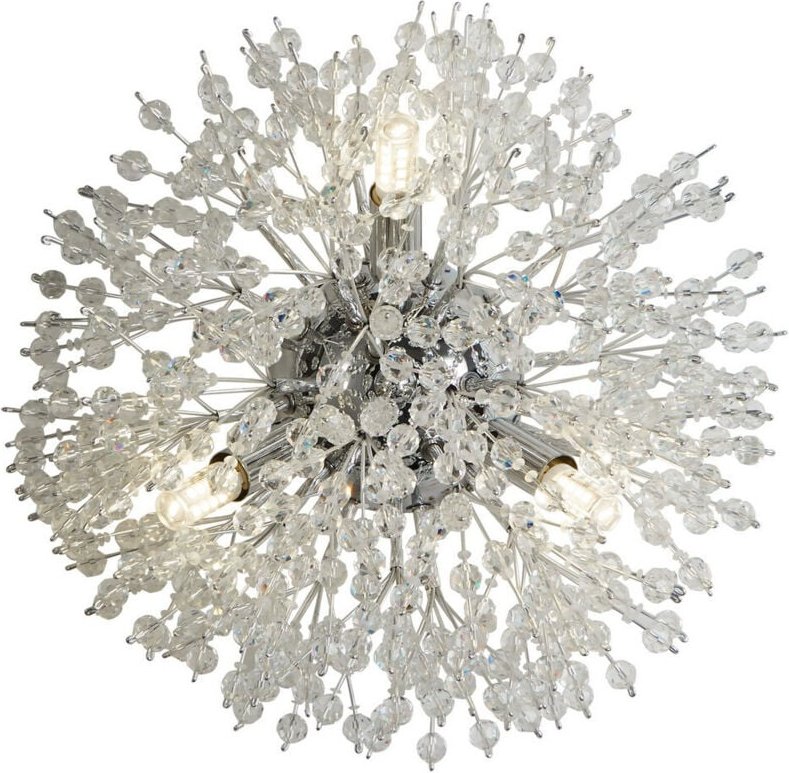 Sunburst 3-flammige Wandleuchte Chrom, Glasperlen - Searchlight