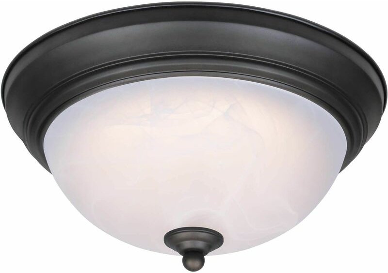 Dimmbare led Deckenleuchte 28 cm Bronze geölt