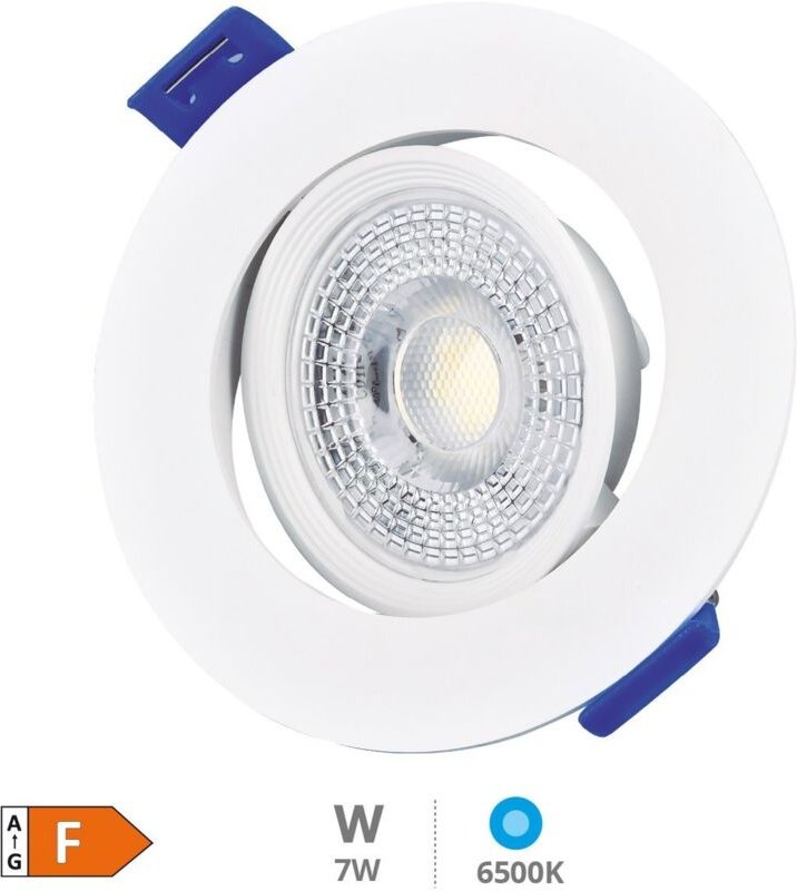 Cumbo 7W 6500K Weiß LED Einbauleuchte Rund Kippring