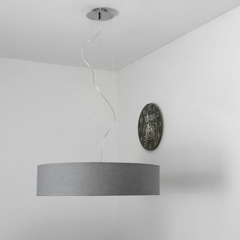 XXL Hängeleuchte in grau rund