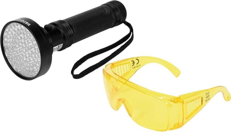 UV 100 LED-Taschenlampe und Brillenset - YT-08582