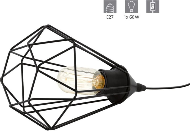 Pendelleuchte Tarbes schwarz 26,5 x 17,5 cm E27 Tischleuchte - Eglo