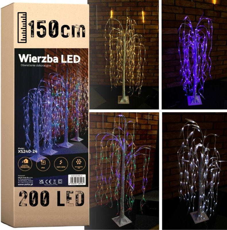 Willow LED-Weihnachtsbaum mit 200 LEDs, 150 cm, blau