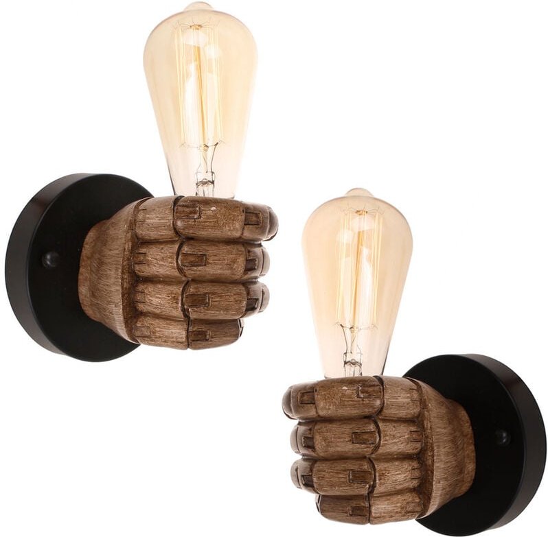 Wandleuchte, Vintage Industrial Stil Wandlampe Innen, Kreariv Wandlicht in Faust Form für Küchen Schlafzimmer Wohnzimmer...