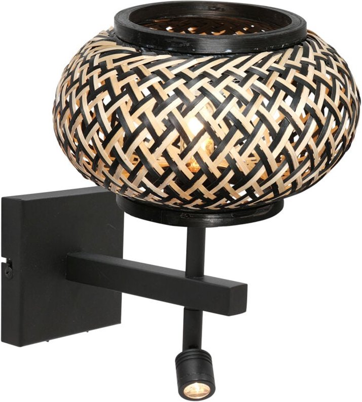 Steinhauer - wandleuchte - Stang - schwarz - bambus metall -