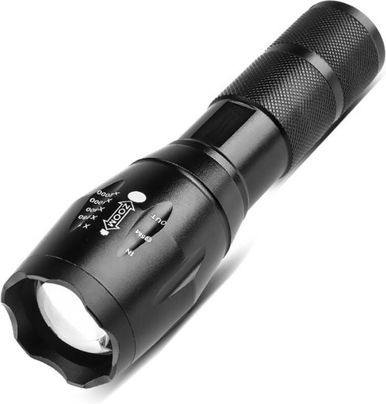 Hochleistungsfähige Taschenlampe mit fünf Geschwindigkeitsstufen, Teleskopzoom und Ladefunktion aus Aluminiumlegierung