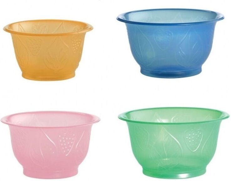 Trade Shop - 6 Eisbecher 130cc Obstsalat aus Hartplastik -