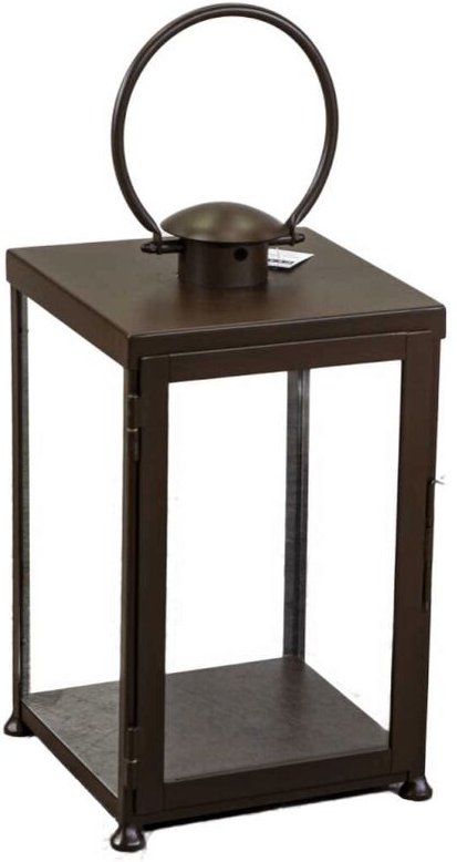 Webmarketpoint - Quadratische Laterne aus bronzefarbenem Metall cm30x30h55/72