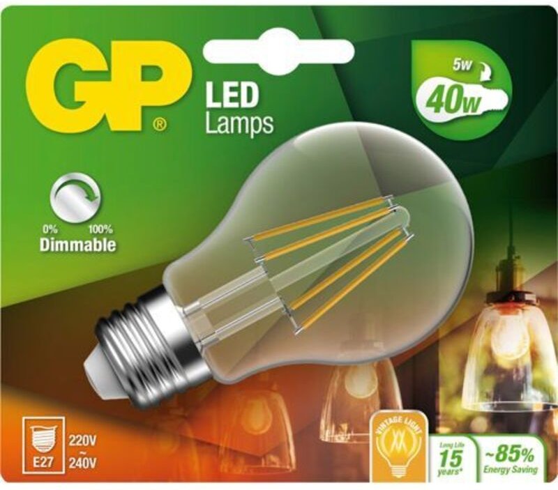 Gp led-Leuchte E27, 5 w, white warm, 14 x 12 x 6 cm
