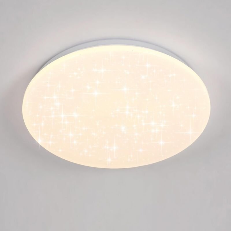 GOECO LED-Deckenleuchte 24W Runde mit Sternenhimmel-Effekt, Neutralweiß 4000K für Küche Kinderzimmer Flur Badezimmer (33...