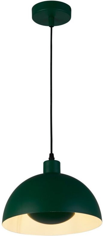 Searchlight Mars 1-flammige Deckenleuchte, mattgrünes Metall & cremefarbene Innenseite