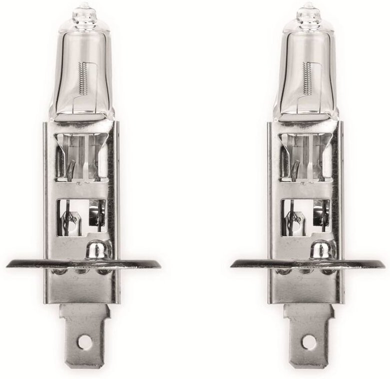 Halogen-Autolampe H1, 12V, 55W, P14,5S, 2 Stück - Eufab